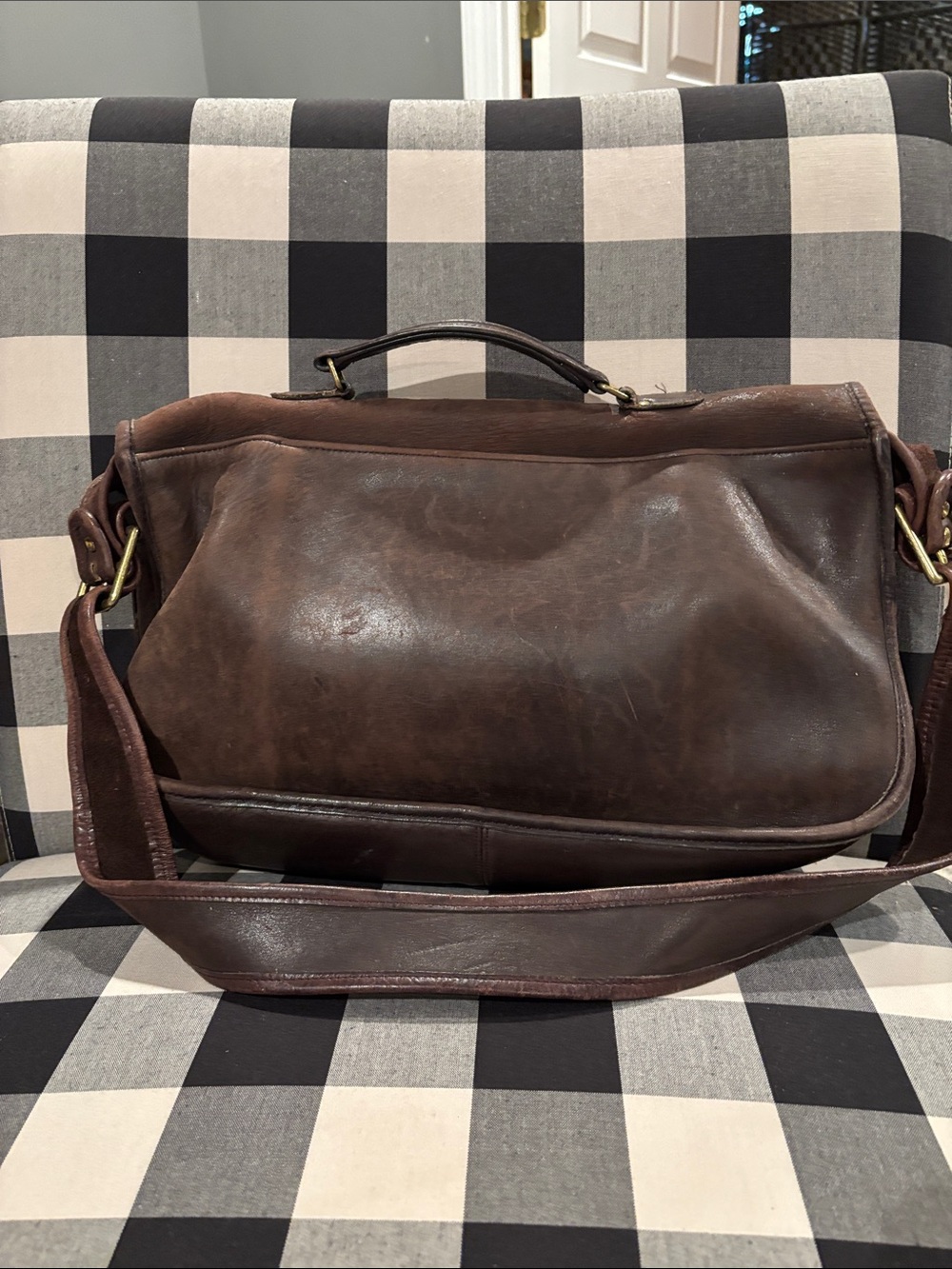 Coach Brown Leather Men's Briefcase with Gold-Tone Hardware - Picture 2 of 7
